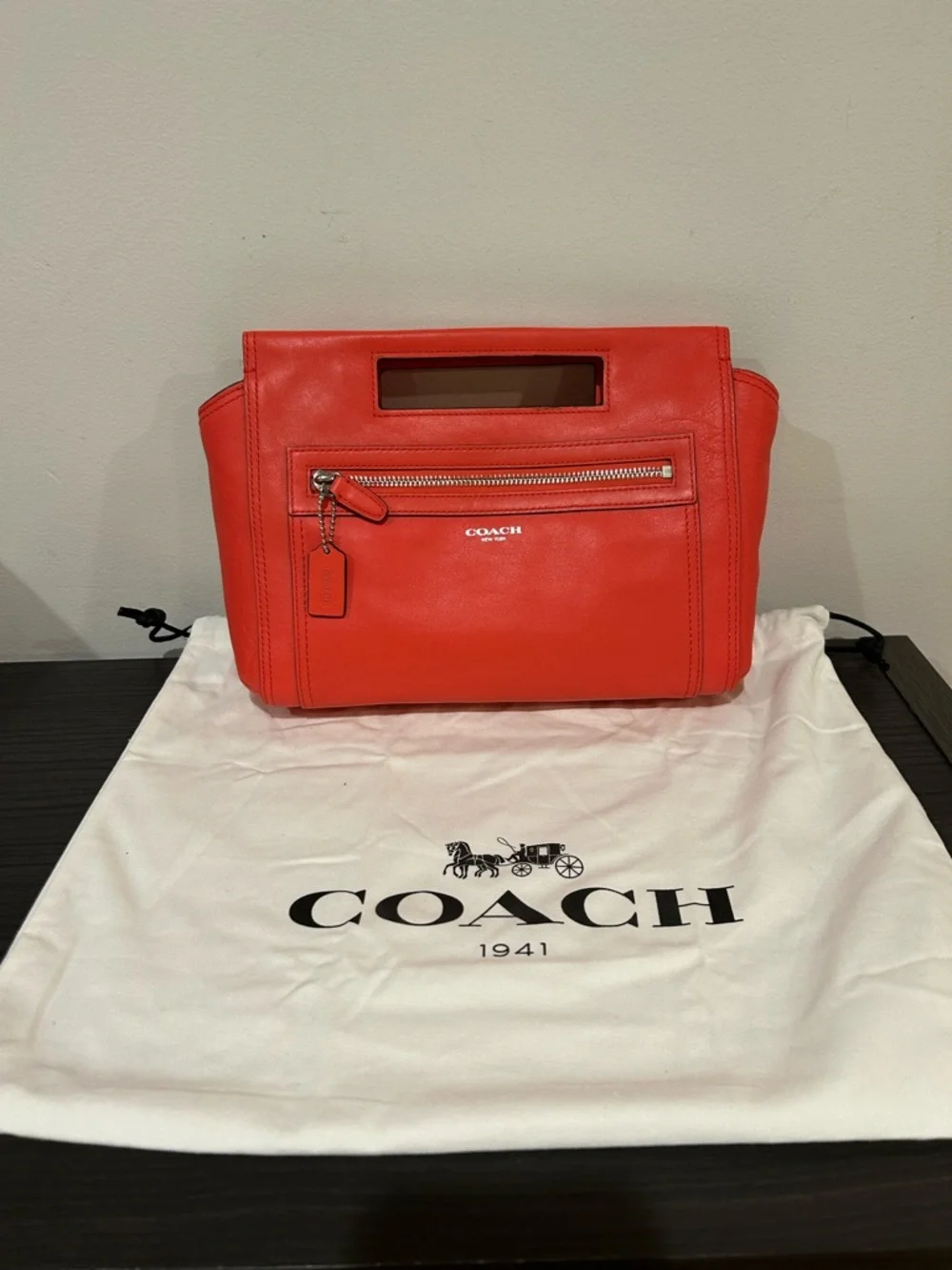 Coach Legacy Leather Red Basket bag comes with Dust Bag EUC - Picture 4 of 9